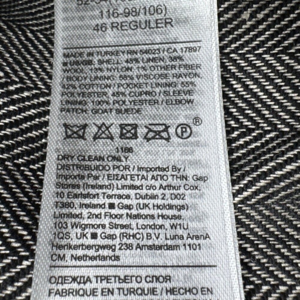 Banana Republic Wool Linen Blazer Mens 46 Tailored Slim Gray Suit Coat $400 NEW - Picture 5 of 14